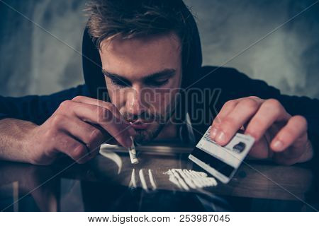 Dependency Social Problem Loneliness Solitude Concept. Close Up View Photo Portrait Of Confused Worr