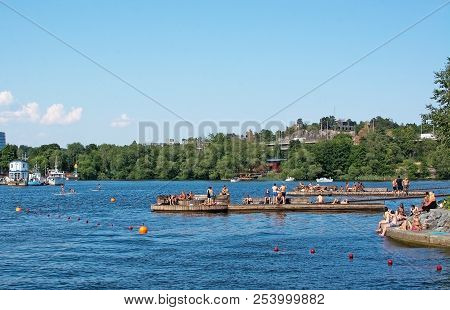 Sunbathers At Hornsbergsstrand