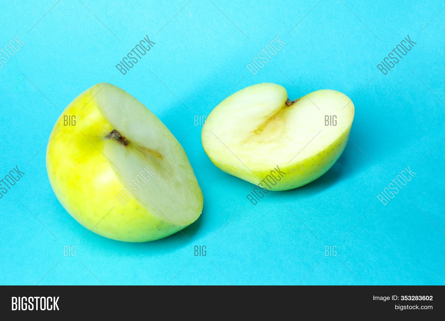 Green Apple Cut Half Image Photo Free Trial Bigstock