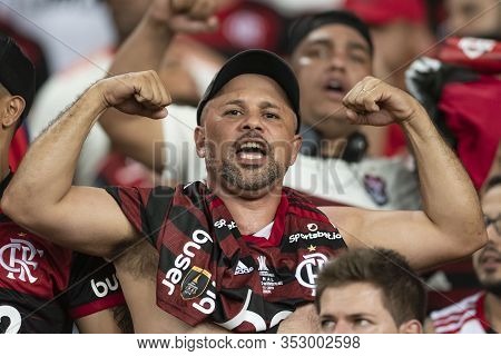 Rio, Brazil - February 26, 2020: Fans During Flamengo Vs Independiente Del Valle By The Recopa Sudam