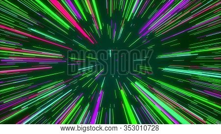 Abstract Imaginative Rainbow Cyberspace Journey