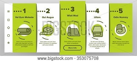 Roll And Reel Material Onboarding Icons Set Vector. Toilet Paper And Textile Roll, Towel And Carpet,