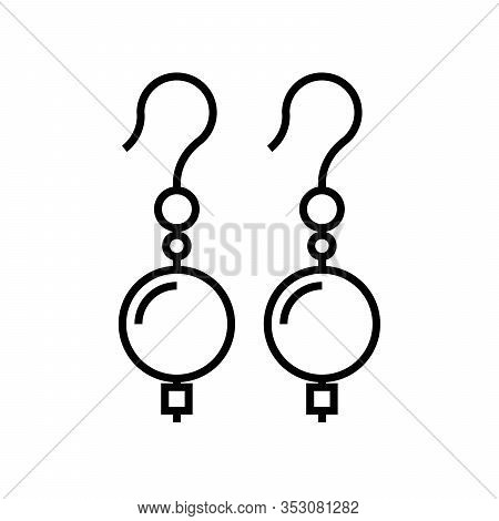 Earring Jewerly Line Icon, Concept Sign, Outline Vector Illustration, Linear Symbol.