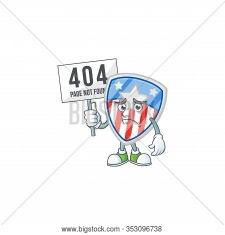 Cheerless Face Shield Badges Usa With Star Mascot Style Design Raised Up A Board