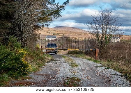 Steel Barrier In Country Track In County Donegal - Ireland