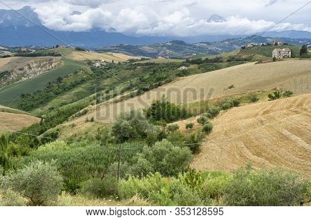 Natural Park Of Atri, Teramo, Abruzzo, Italy: Landscape Of Calanques At Summer