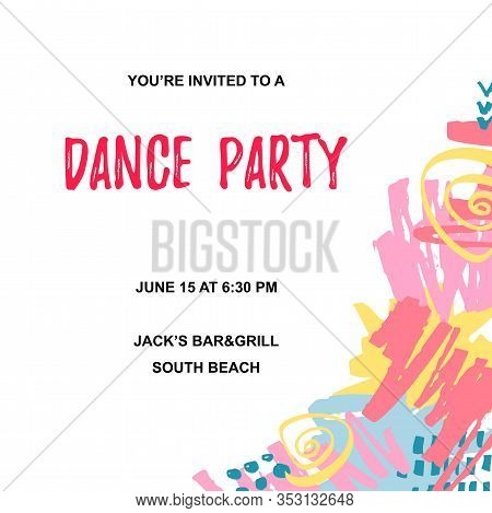 Backdrop With Hand Drawn Stains. Place For Text. Template For Greetins, Holidays, Party Invitation, 