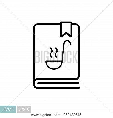 Cookbook Or Cookery Book Vector Icon. Recipe Book. Kitchen Appliance. Graph Symbol For Cooking Web S