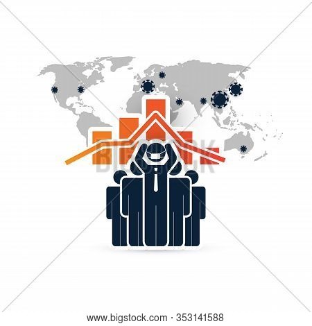 Corona Virus Spreading - Health Problems, Impact On Global Economy Stops Growing - Design Concept Wi