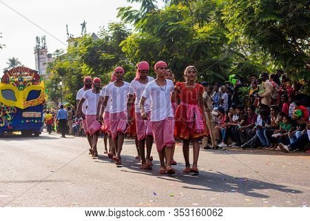 Margao,goa/india- Feb 23 2020: Floats And Characters On Display During Carnival Celebrations In Goa,