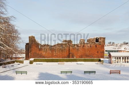 Penrith, England - January 17:  The View Across Castle Park In Penrith, Cumbria Towards Penrith Cast