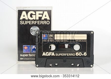 Agfa Superferro 60 Black, Audio Compact Cassette. Rare Vintage Audio Cassette With Sm Security Mecha