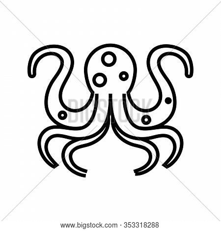 Octupus Line Icon, Concept Sign, Outline Vector Illustration, Linear Symbol.
