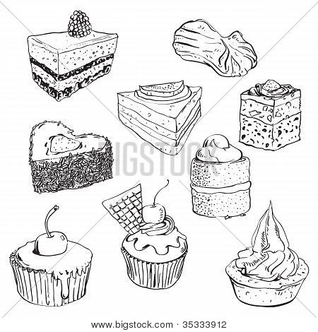 Conjunto de tortas dulces