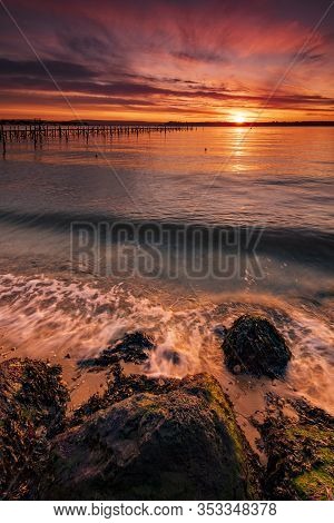 Sunset At Sandbanks In Poole Harbour