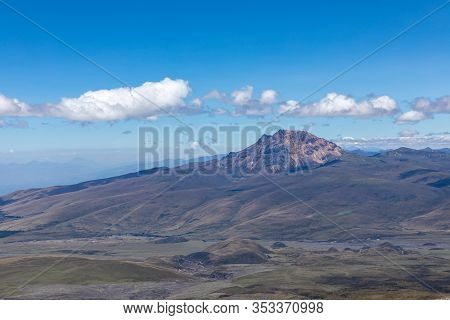 View From Cotopaxi Volvcano During Trekking Trail. Cotopaxi National Park, Ecuador. South America.
