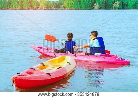 Tourists Travel By Raft Boats To Relax And Kayaking To Watch The Red Hawks And Mangrove Forest In Th