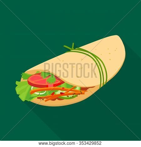 Vector Illustration Of Shawarma And Food Logo. Graphic Of Shawarma And Ham Stock Symbol For Web.