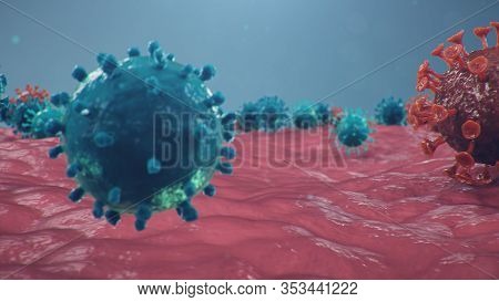 Chinese Pathogen Called Coronavirus Or Covid-19, As A Type Of Flu. Outbreak Of Coronavirus, Which Le