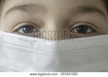 Detail Shot - European Child With A Mask