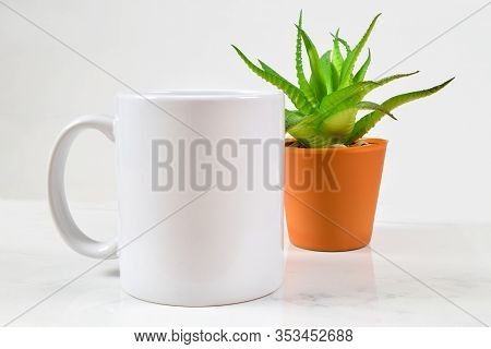 This Coffee Cup Mockup Features An 11 Ounce Blank White Coffee Mug Chilling In Front Of A Cherry Alo