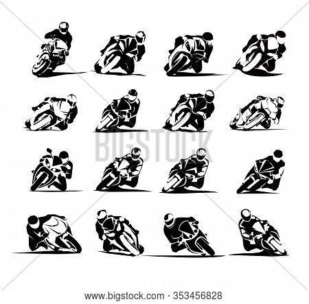 Extreme Motorbike Rider Vector Eps Set 16x