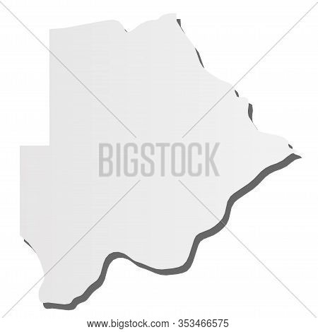 Botswana - Grey 3d-like Silhouette Map Of Country Area With Dropped Shadow. Simple Flat Vector Illus