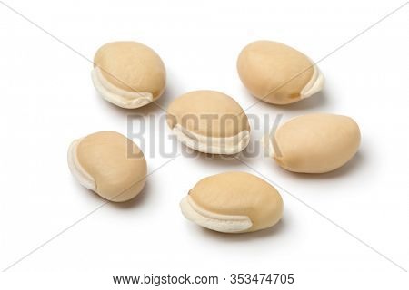 Group of dried Hyacinth beans isolated on white background