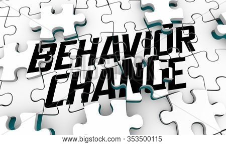 Behavior Change Influence New Outcome Puzzle 3d Illustration