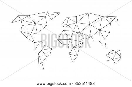 Vector World Map. Earth Planet Editable Stroke