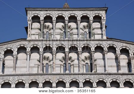 Facade Dome Duomo di Lucca Italy Tuscany