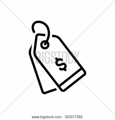 Black Line Icon For Label Tag Ticket Sticker Billhead Card Trademark Price-mark Badge Price