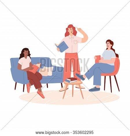 Books Lover Club Vector Template With Different
