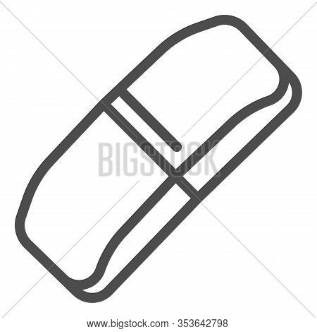 Eraser Line Icon. Rubber Band Symbol, Outline Style Pictogram On White Background. School Or Station