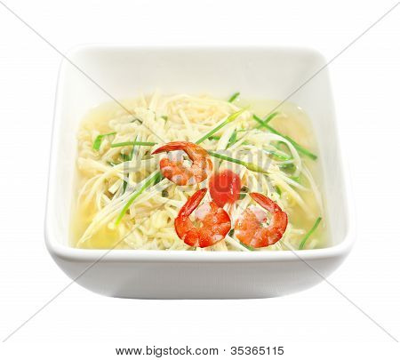 Enoki houbová polévka