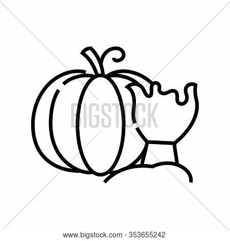 Pumpking Line Icon, Concept Sign, Outline Vector Illustration, Linear Symbol.