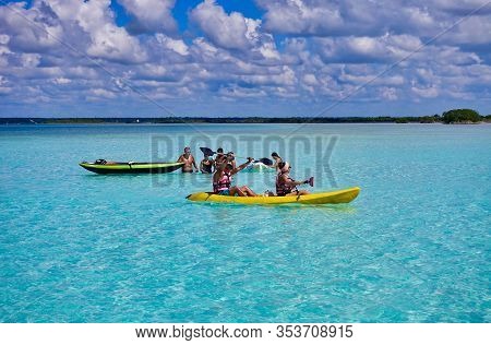 Bacalar, Mexico, 2018.10.25., The Bacalar Lagoon Shows Nice Light Blue Water