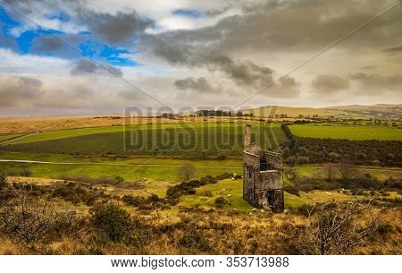 Disused Tin Mine In A Valley In Cornwall