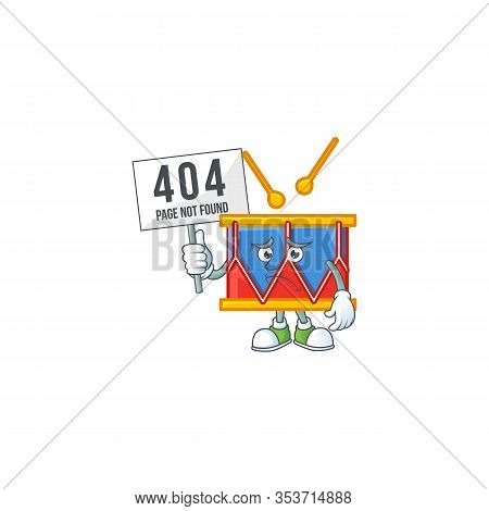 Cheerless Face Independence Day Drum Mascot Style Design Raised Up A Board