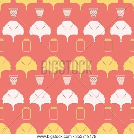 Leaves Nature Collection Illustration Seamless Pattern Background 06