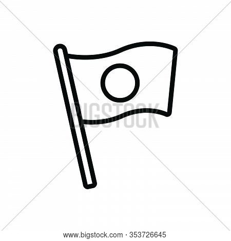 Black Line Icon For National Vernacular Flag Native Nationwide Culture Country Federal Patriotic