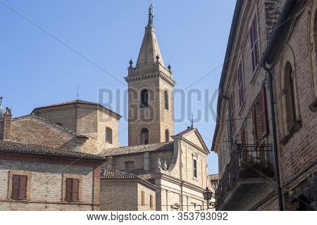 Ripatransone, Ascoli Piceno, Marches, Italy: Typical Street Of The Historic Town At Morning
