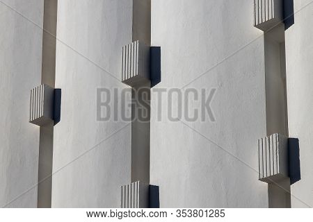 Beautiful Interesting Original Elements Of The Balconies In The White Building