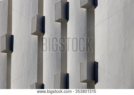 Beautiful Interesting Original Elements Of The Balconies In The White Building