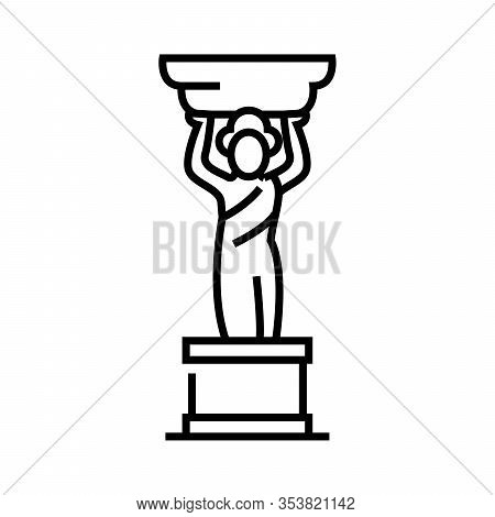 Small Statue Line Icon, Concept Sign, Outline Vector Illustration, Linear Symbol.
