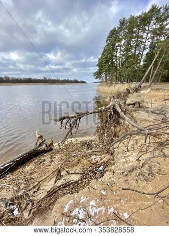 Baltic Sea Autumn Coast Beach Carnikava Gauja River Latvia