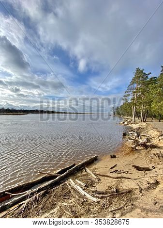 Baltic Sea Autumn Coast Beach Carnikava Gauja River Latvia
