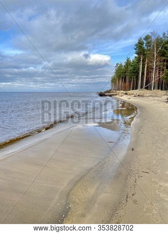 Baltic Sea Autumn Coast Beach Carnikava Gauja River Latvia