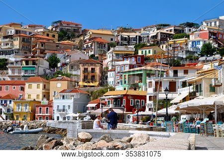 Paxos Harbour, Greece - October 01, 2017 : Paxos A Small Island South Of Corfu One Of The Greek Isla