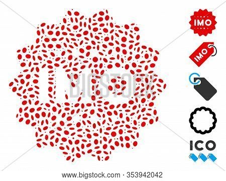 Dot Mosaic Based On Imo Token. Mosaic Vector Imo Token Is Designed With Scattered Elliptic Elements.